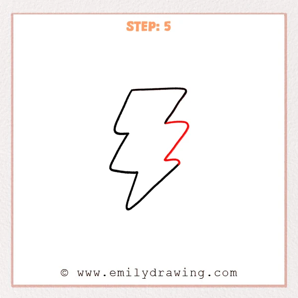 how to draw a lightning bolt - Step 5